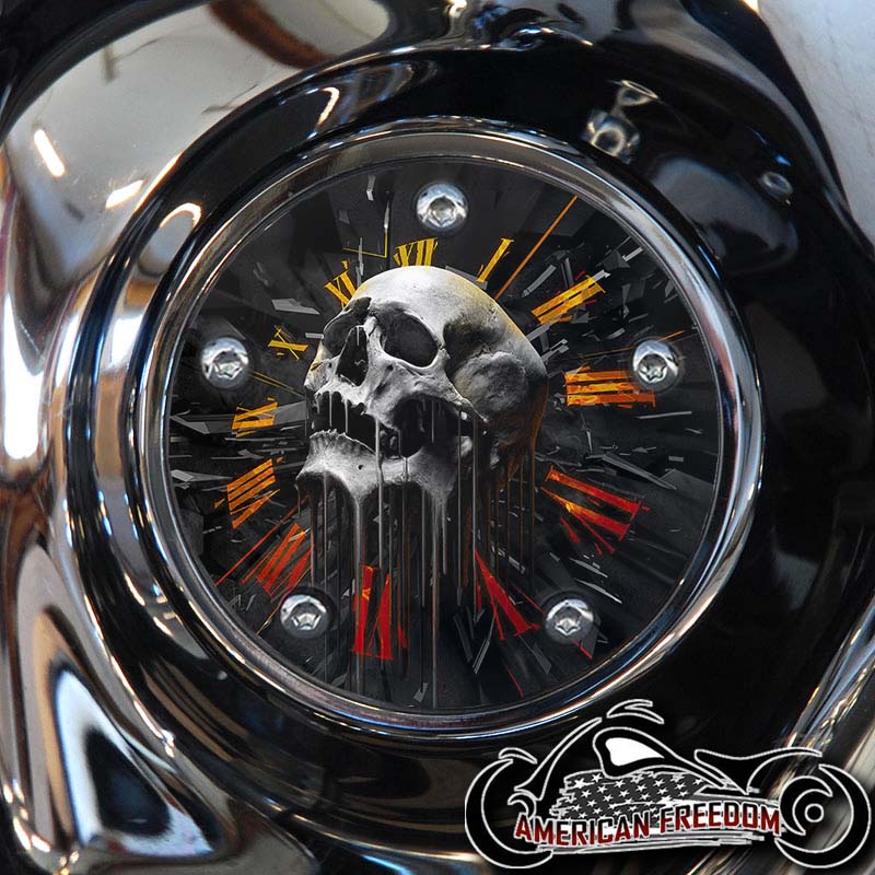 Custom Timing Cover - Melted Skull Yellow